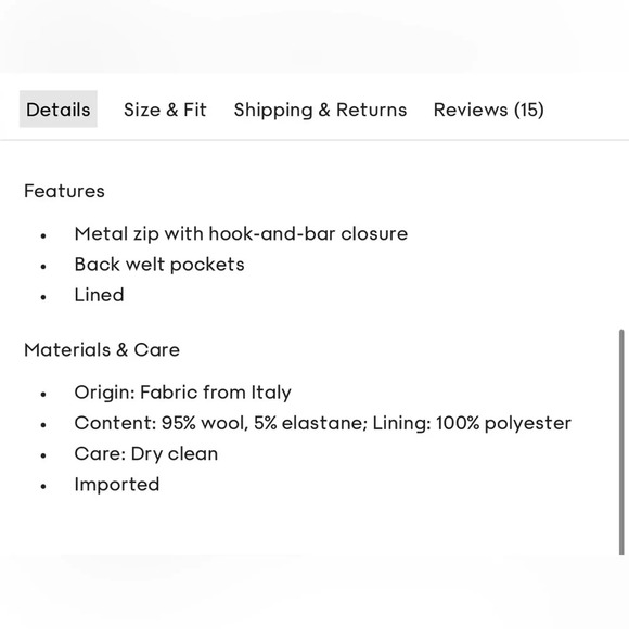 NWT Aritzia Babaton Vogue Pant Matte Pearl Size 6 City Wool High Waisted Pants - Picture 11 of 14